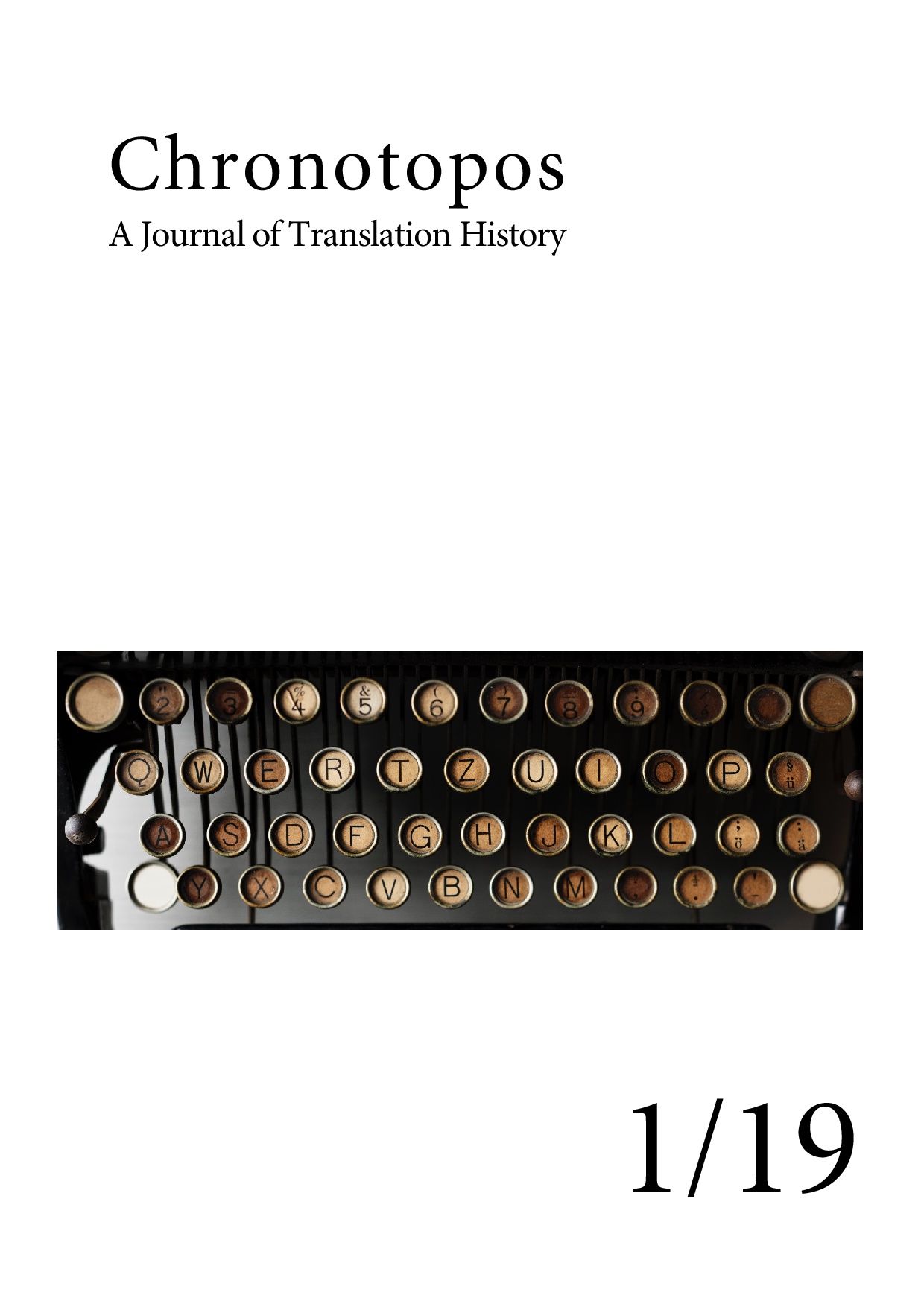 cover of first issue of chronotopos, a journal of translation history